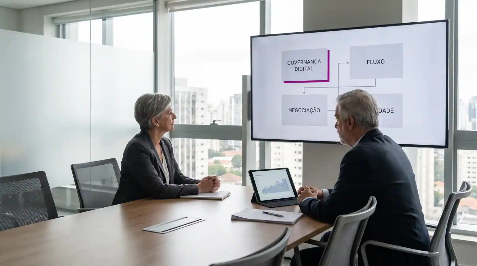 Painel operacional demonstrando governança e parametrização de regras comerciais em marketplace B2B